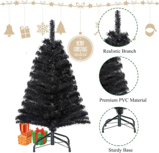 Zwarte Kunstkerstboom 90 cm Tafelmodel