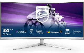 Philips Evnia 34M2C8600 - Curved QHD OLED Gaming Monitor - USB-C 90w - 175hz - Ambiglow - 34 inch