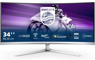 Philips Evnia 34M2C8600 - Curved QHD OLED Gaming Monitor - USB-C 90w - 175hz - Ambiglow - 34 inch
