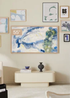 CREATE - QLED 4K 55" Smart TV met antireflectiescherm en kunstgalerij, Licht hout - TV ART MATTE