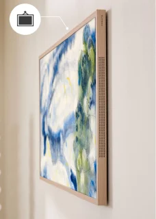 CREATE - QLED 4K 55" Smart TV met antireflectiescherm en kunstgalerij, Licht hout - TV ART MATTE