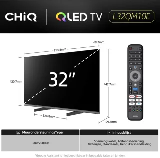De CHiQ L32QM10E 32 inch Smart TV in één oogopslag