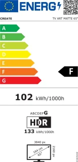 CREATE TV ART MATTE 65" Licht hout