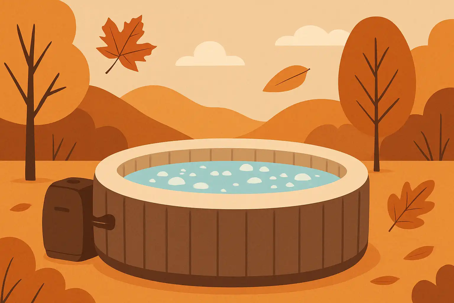 Herfstbubbelen: zo geniet je optimaal van je opblaasbare jacuzzi in het koele seizoen