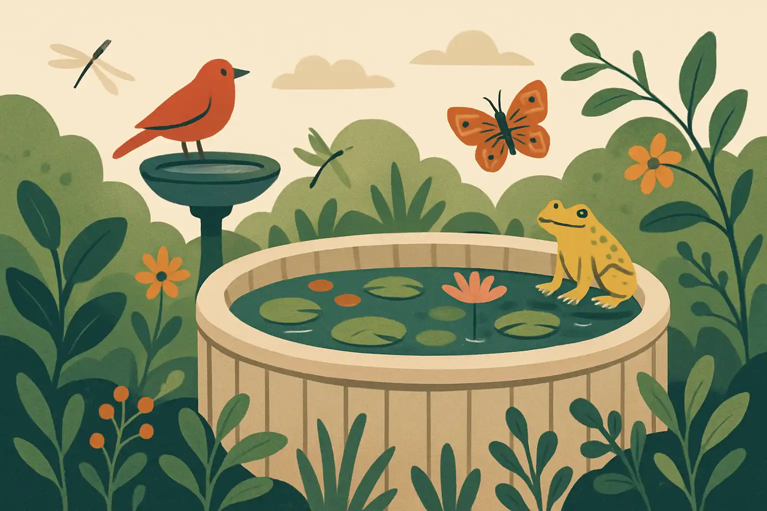 Maak van je opblaasbare jacuzzi een wildlife-oase: praktische tips om biodiversiteit in je tuin te stimuleren