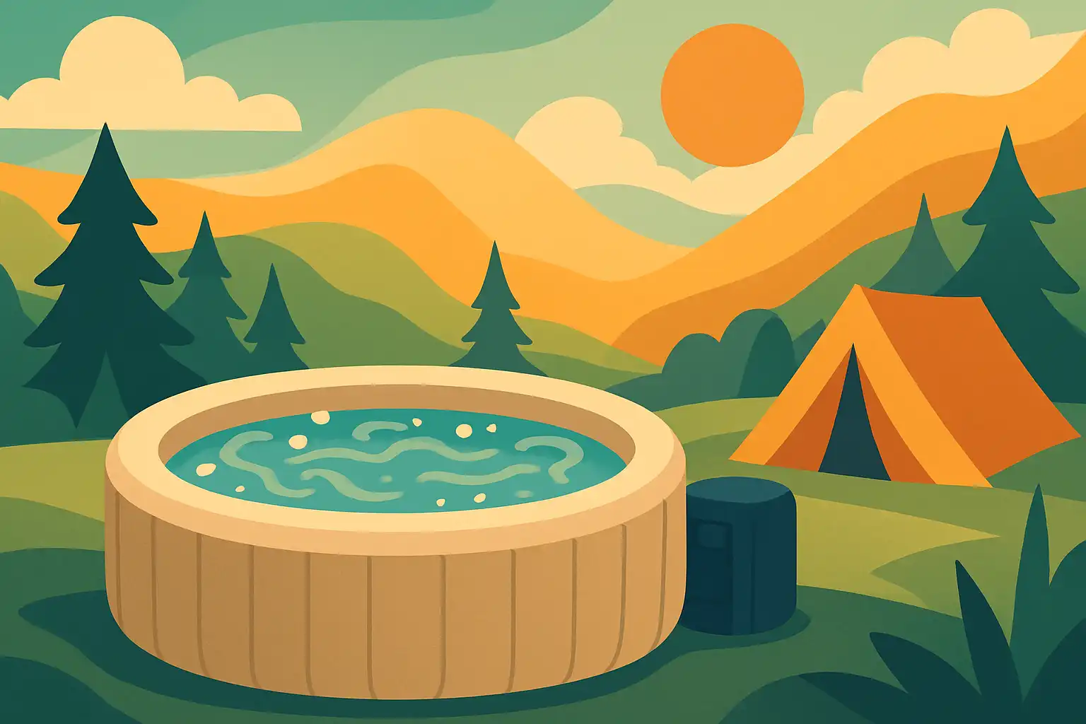Met je jacuzzi on tour: de ultieme handleiding voor kamperen met een opblaasbare spa