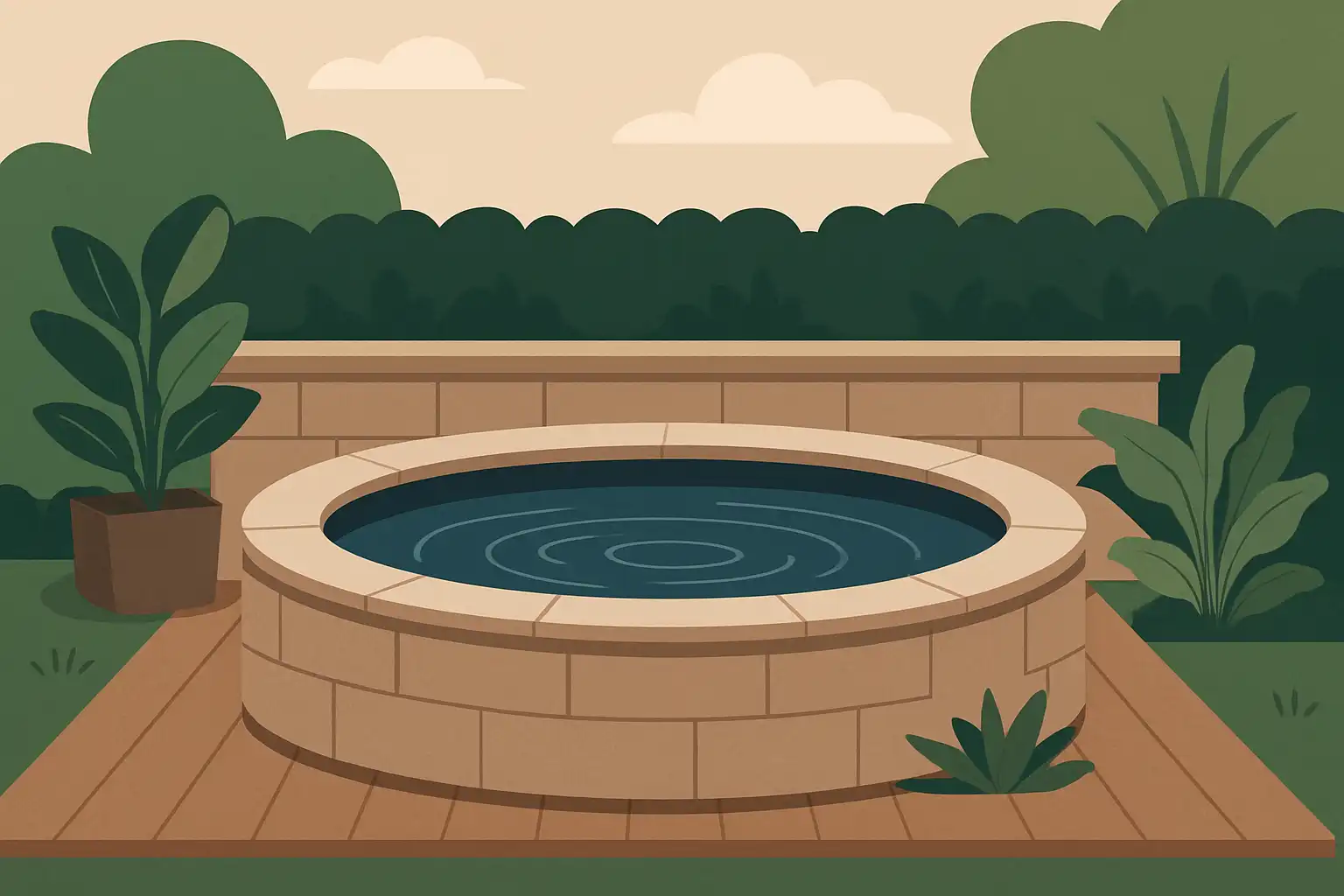 Verborgen luxe: zo camoufleer je je opblaasbare jacuzzi tot een ingebouwde spa