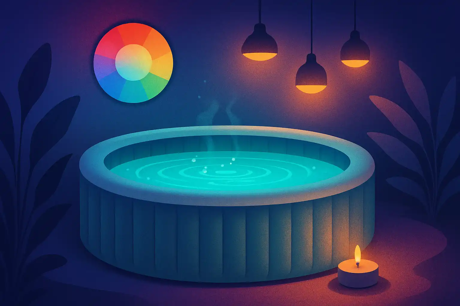 Zo gebruik je kleurtherapie en verlichting om je opblaasbare jacuzzi om te toveren tot een wellnessoase