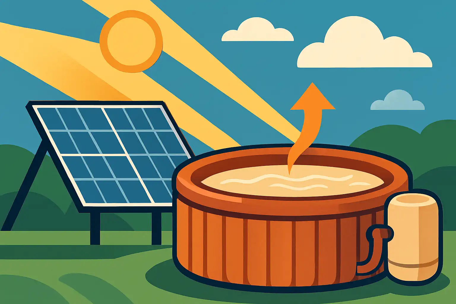 Zonne-energie voor je opblaasbare jacuzzi: zo maak je warm water betaalbaar en groen