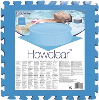 Vloerbeschermende Tegels voor Zwembaden en Spa's – Set van 9 Blauw