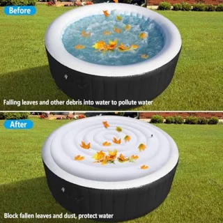 Rond Opblaasbaar Bubbelbaddeksel Opvouwbaar Energiebesparend Deksel voor Opblaasbare Buitenbubbelbaden 4.5Ft