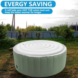 Rond Opblaasbaar Bubbelbaddeksel Opvouwbaar Energiebesparend Deksel voor Opblaasbare Buitenbubbelbaden 4.5Ft