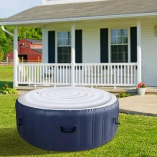 Rond Opblaasbaar Bubbelbaddeksel Opvouwbaar Energiebesparend Deksel voor Opblaasbare Buitenbubbelbaden 4.5Ft