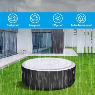 Rond Opblaasbaar Bubbelbaddeksel Opvouwbaar Energiebesparend Deksel voor Opblaasbare Buitenbubbelbaden 4.5Ft