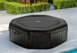 Intex PREMIUM PureSpa Jet & Bubble Deluxe Carbone + Aquatural Care Set + Wifi - 4 persoons