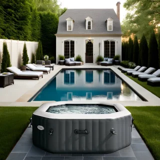 Opblaasbare Jacuzzi BubbleSpa Deluxe Ø 201 x 71 cm – 4 Personen – 135 Airjets – 795L – Verwarming & Isolatie – Hometotry
