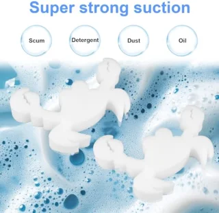 4 Stuks Hot Tub Schuimabsorbeerspons, Kreeftvorm, EfficiÃ«nte Olieabsorberende Spons voor Opblaasbare Hot Tub en Spa (Wit)