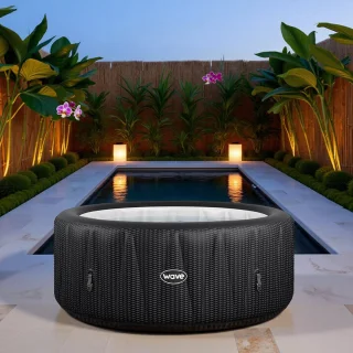 Inflatable Hot Tub with Massage Jets for 4-6 Persons – Quick Heating Eco Pump, Freeze Protection & Fast 15-Min Setup – Premium Portable Jacuzzi Spa – Hometotry