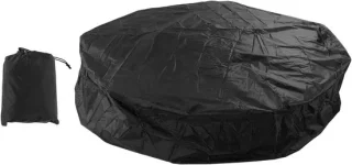 Opblaasbare Spa Hot Tub Cover Waterdicht 190 Zilver Polyester Taft - Ronde Bad 215x70cm Zwart