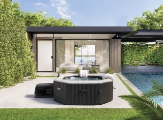 Wat vinden we goed aan de Intex PureSpa Jet & Bubble Deluxe Carbone + Aquatural Set Aroma Crystals + Wifi - 4 persoons