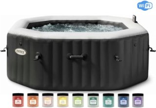 Intex PureSpa Jet & Bubble Deluxe Carbone + Aquatural Set Aroma Crystals + Wifi - 4 persoons review