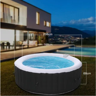Jacuzzi Opblaasbaar Vierkant - Jacuzzi Opblaasbaar 4 Persoons Met 130 Massage Jets - Jacuzzi Spa Met Automatische Inflatie