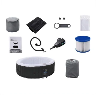 Jacuzzi Opblaasbaar Vierkant - Jacuzzi Opblaasbaar 4 Persoons Met 130 Massage Jets - Jacuzzi Spa Met Automatische Inflatie