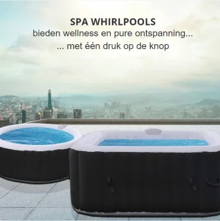 Jacuzzi Opblaasbaar Vierkant - Jacuzzi Opblaasbaar 4 Persoons Met 130 Massage Jets - Jacuzzi Spa Met Automatische Inflatie