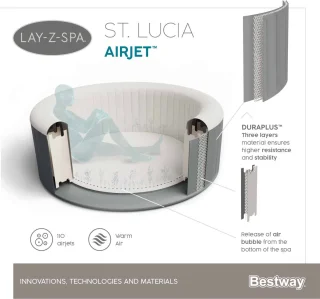 Spa Bestway Lay-Z-Spa St. Lucia Airjet V2021 170 X 66Cm 60037
