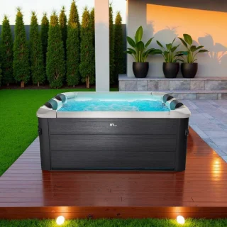 Luxe Opblaasbare Jacuzzi Spa – Whirlpool voor 6 Personen – 140 Airjets & 8 Hydromassagejets, Verwarming tot 40°C, Winterproof, LED-verlichting, UVC+ Desinfectie & App-bediening – 1150L