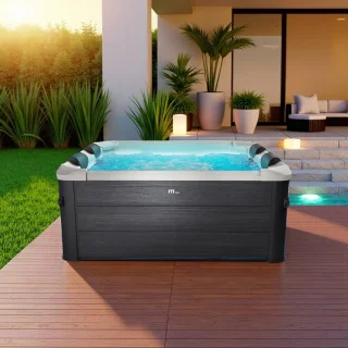 Luxe Opblaasbare Jacuzzi Spa – Whirlpool voor 6 Personen – 140 Airjets & 8 Hydromassagejets, Verwarming tot 40°C, Winterproof, LED-verlichting, UVC+ Desinfectie & App-bediening – 1150L