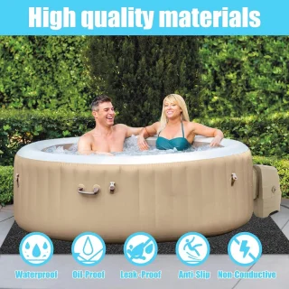 Antislip Waterdichte Bubbelbadmat - Herbruikbare Vloermat voor Zwembad en Bubbelbad, 188 x 183 cm