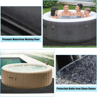 Antislip Waterdichte Bubbelbadmat - Herbruikbare Vloermat voor Zwembad en Bubbelbad, 188 x 183 cm