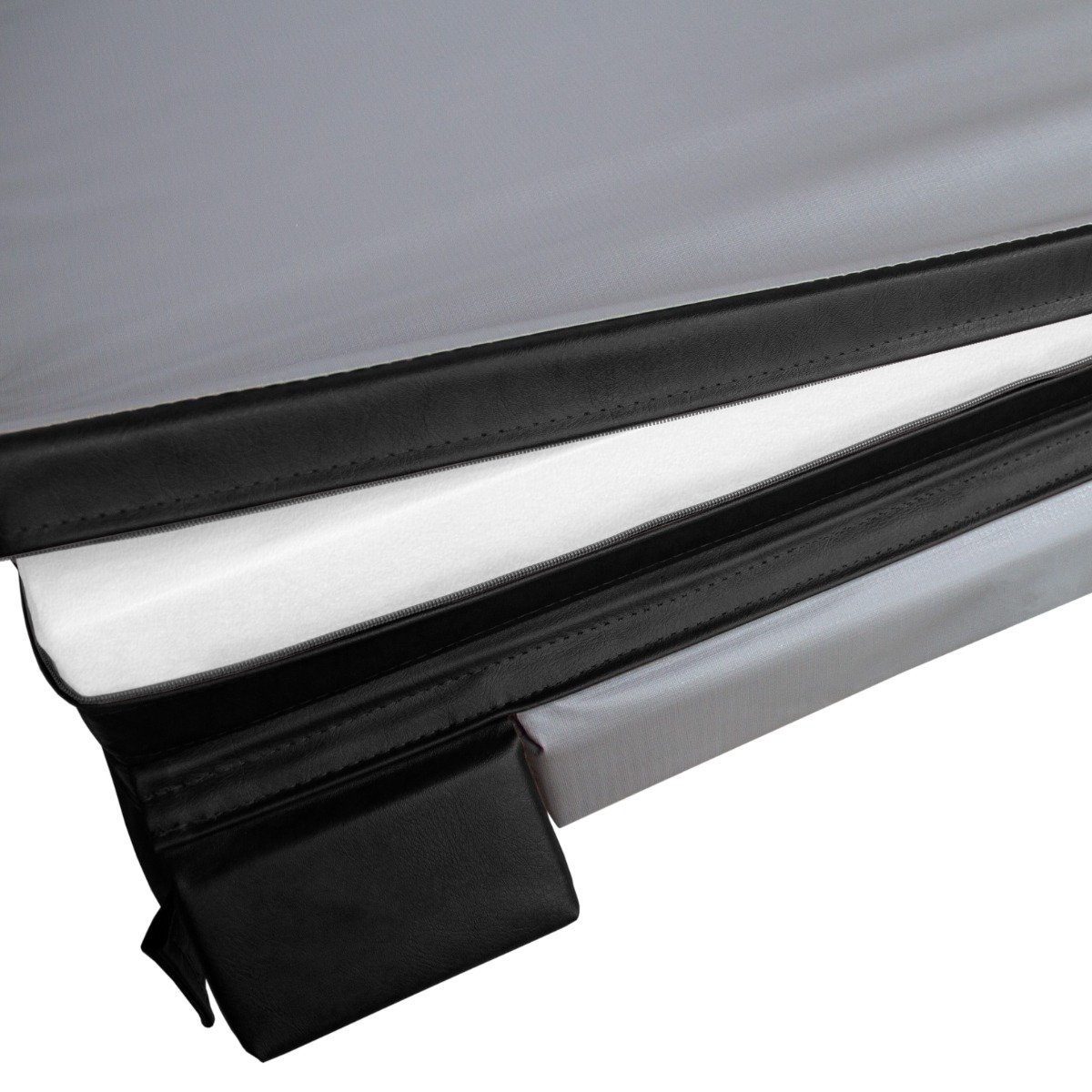 2.1m x 2.1m Vierkant Spa Bubbelbad Hard Cover Zwart