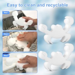 Wat vinden we goed aan de 4 stuks krabvormige schuimspons voor bubbelbad wit