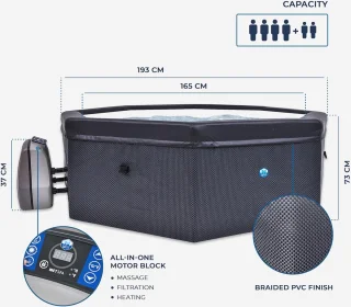 Achthoekige Draagbare Spa 4-6 Personen