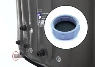 Afvoerkap voor hot tub met slang