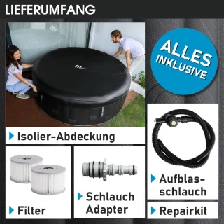Alta Furniture Aurora Lux - 6 Persoons Rond Opblaasbaar Bubbelbad