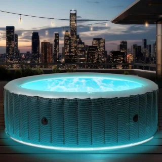 Alta Furniture Aurora Lux - 6 Persoons Rond Opblaasbaar Bubbelbad