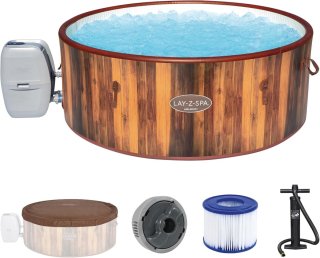 De Alta Furniture Helsinki FortiFiber Spa - Ronde hout-look hottub Ø180x66 cm in één oogopslag