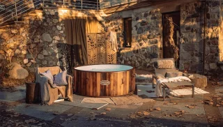 Alta Furniture Helsinki FortiFiber Spa - Ronde hout-look hottub Ø180x66 cm