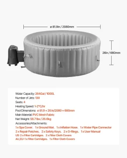 Amolass Jacuzzi Opblaasbare Hottub