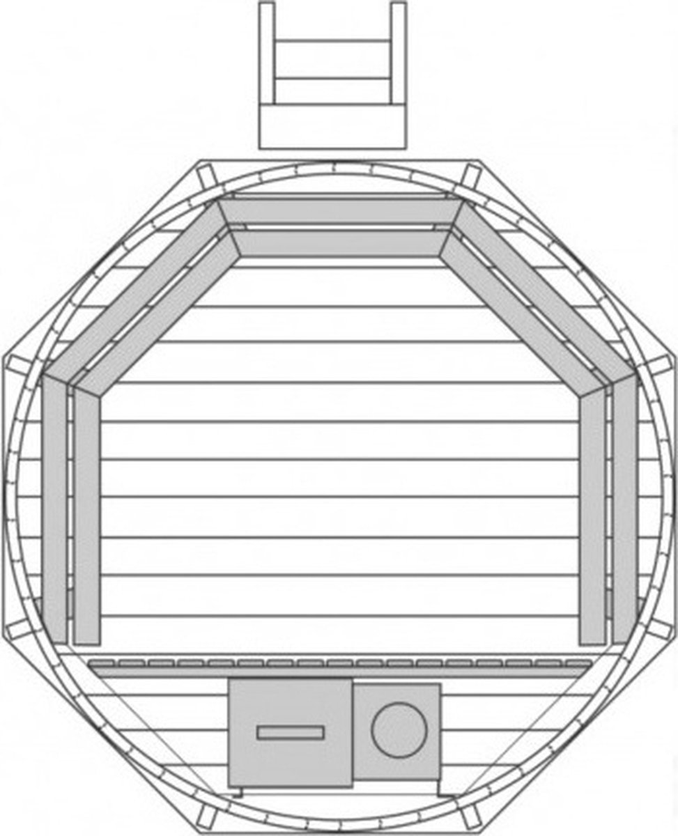Aquila Spa Houten Hot Tub Ø1.9m met Interne Kachel en Cover