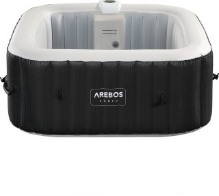 AREBOS Bubble Spa & Wellness Massage Whirlpool 4-persoons 600L vierkant