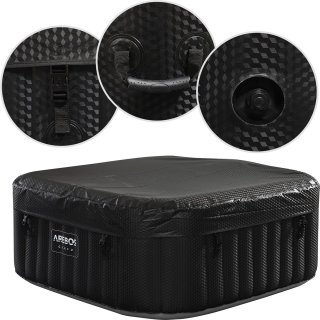 AREBOS Bubble Spa & Wellness Massage Whirlpool 4-persoons 600L vierkant