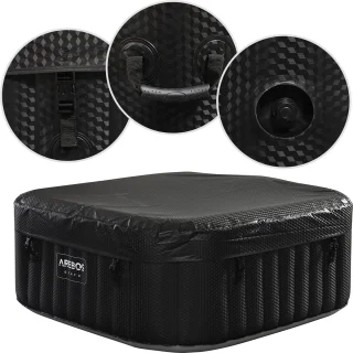 AREBOS Bubble Spa & Wellness Massage Whirlpool 4-persoons 600L vierkant