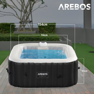 AREBOS Bubble Spa & Wellness Massage Whirlpool 4-persoons 600L vierkant