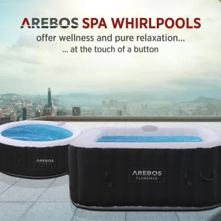 Arebos Opblaasbare Hottub 4 Persoons 154x154 cm 600L