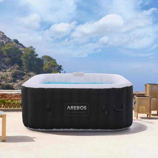 Arebos Opblaasbare Hottub 4 Persoons 154x154 cm 600L