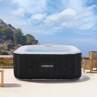 Arebos Opblaasbare Hottub 4 Persoons 154x154 cm 600L